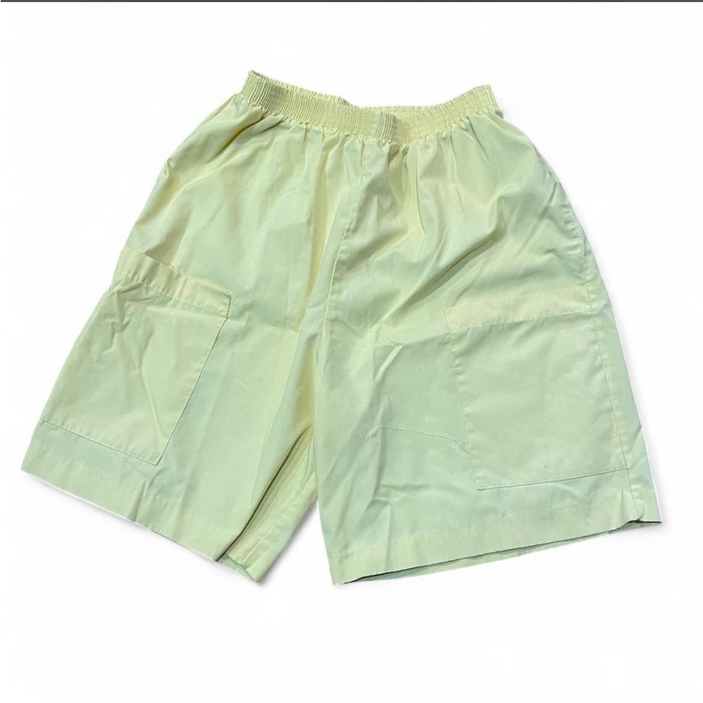 Vintage 90s yellow high waisted shorts elastic waist 25-34” waist